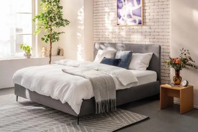 Letto matrimoniale imbottito grigio con rete inclusa 180x200 cm Noira Slim – Bonami Selection