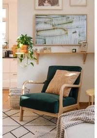 Poltrona in velluto verde scuro Mark - WOOOD