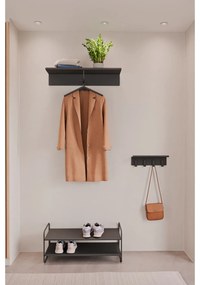 Scarpiera nera in acciaio 33x33x80 cm A-Shoe – Zone