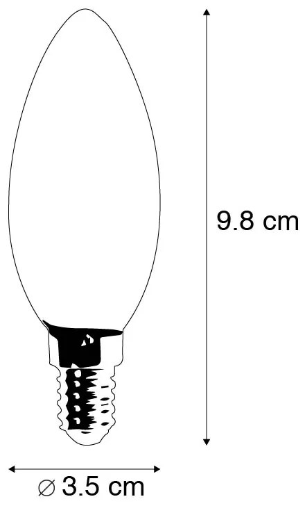 Set di 5 lampadine LED a candela dimmerabili E14 B35 5W 380lm 2700K