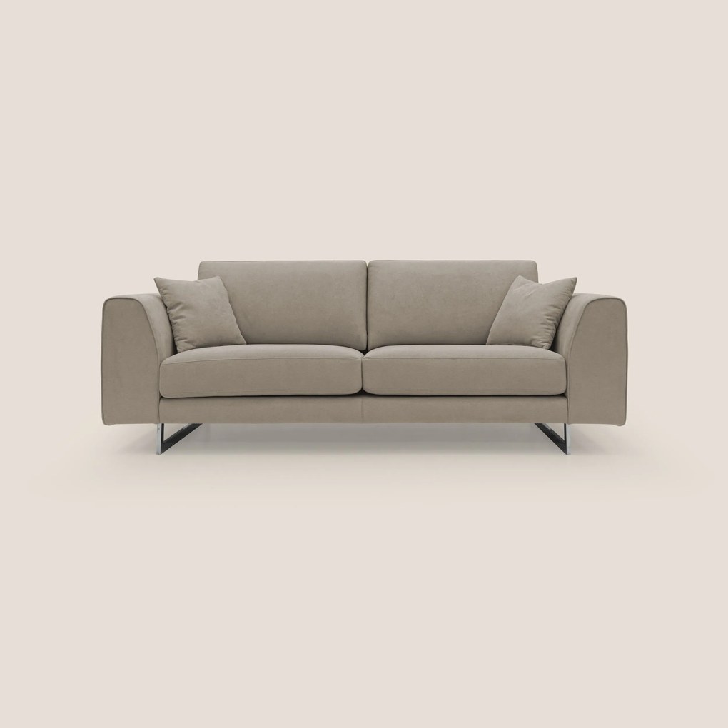 Armony Divano moderno con slitte in acciaio e tessuto impermeabile T02