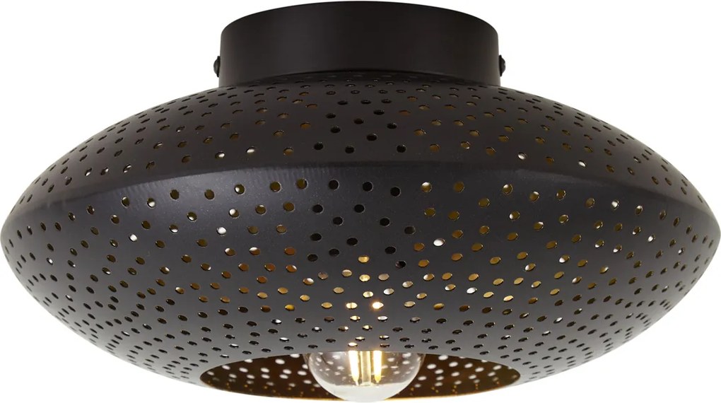 Plafoniera orientale nera con oro 25 cm - Radiance