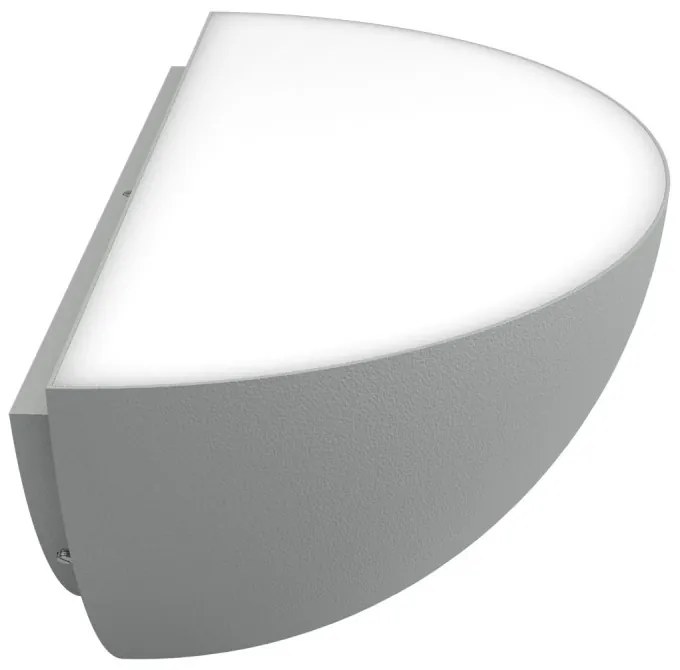 Applique Curva Monodirezionale con base E27, IP54 Grigia - Serie BRINA Base E27