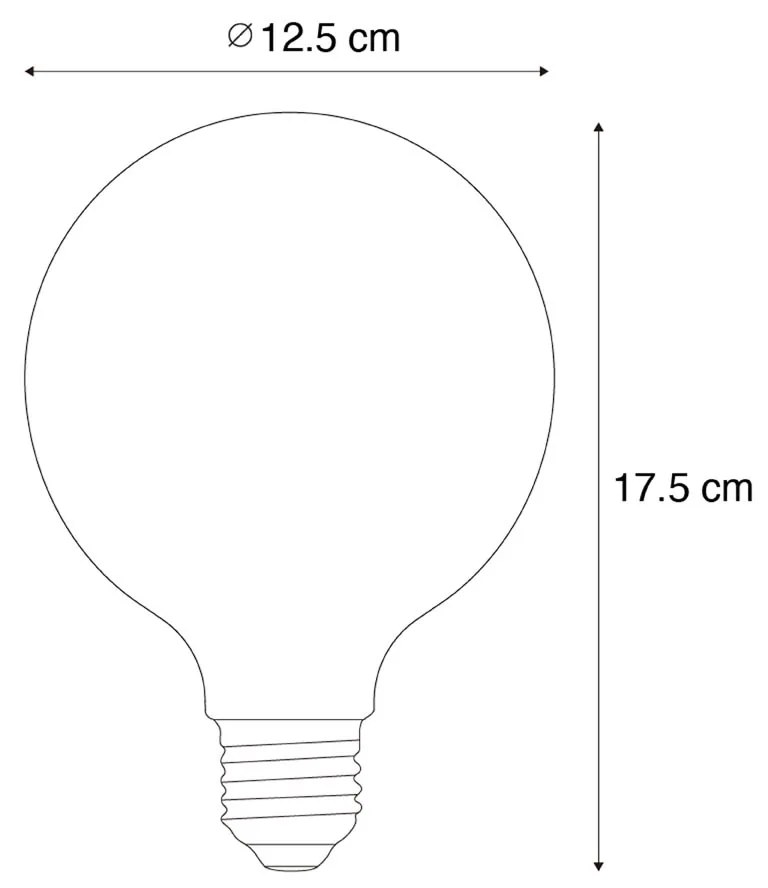 Set di 5 Lampadina LED dimmerabile E27 oro G125 4,9W 450lm 2200K