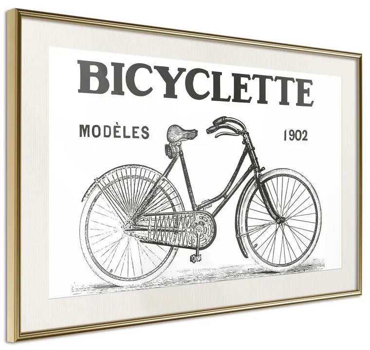 Poster  Bicyclette  Cornice Quadri Cornice d'oro con passe-partout, Larghezza x Altezza Home decor 45x30