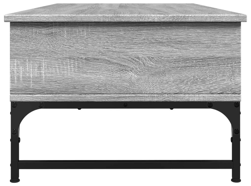 Tavolino Salotto Grigio Sonoma 100x50x35cm Multistrato Metallo