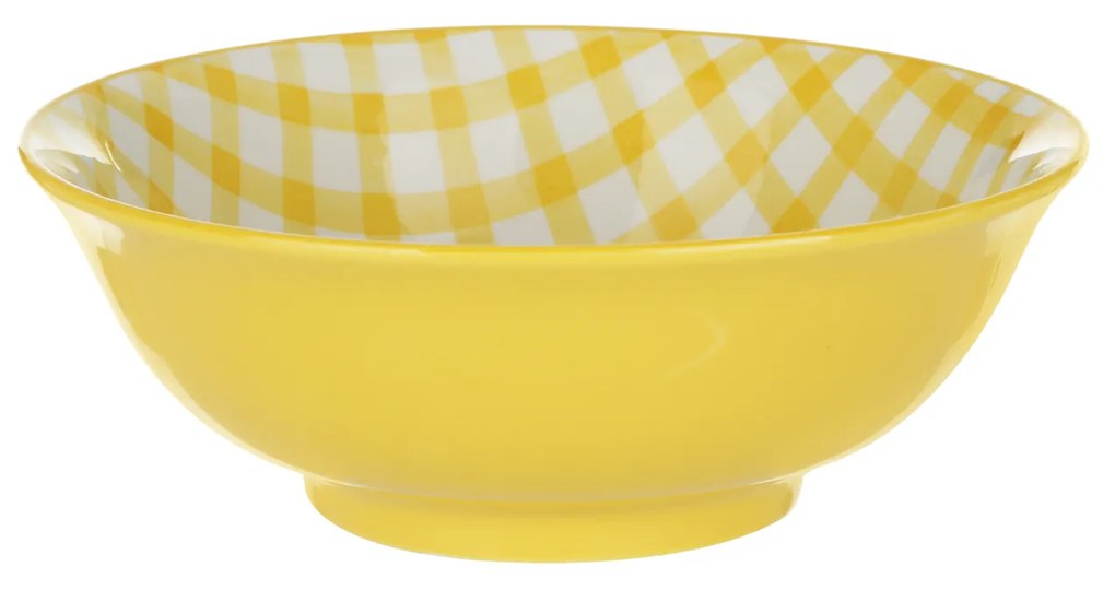 Insalatiera quadretti 21 cm giallo Vichy