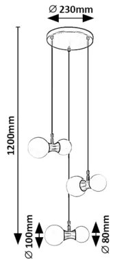 Rabalux 72300 - Lampadario a sospensione con filo LITION 6xG9/28W/230V