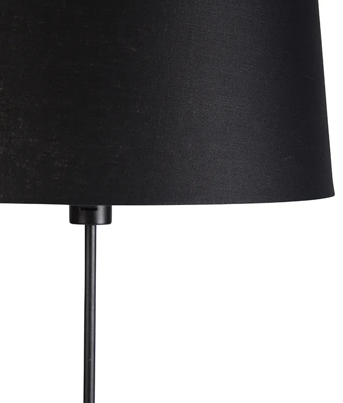 Lampada da terra nera con paralume in lino nero 45 cm regolabile - Parte