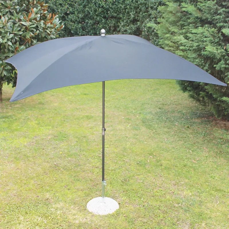 Ombrellone a palo centrale Poli L 190 x 225 cm con telo grigio