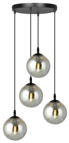 Lampadario a sospensione con filo COSMO 4xE14/10W/230V diametro 40 cm nero/grigio