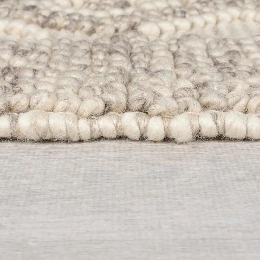 Tappeto grigio tessuto a mano in misto lana 80x150 cm Minerals Diamond - Flair Rugs