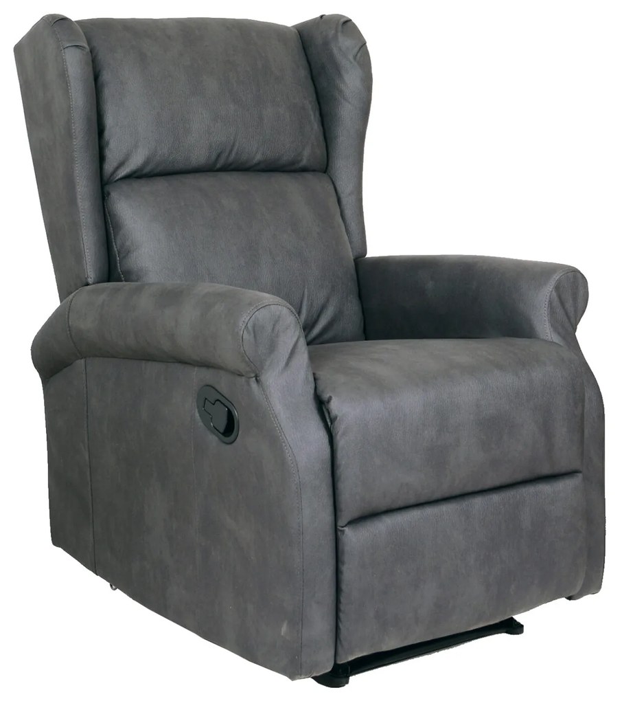POLTRONA RELAX ARLETTE A RECLINABILE MANUALE ECONABUK IGNIFUGA GRIGIO