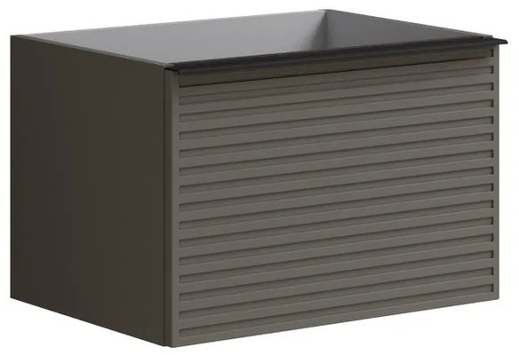 Mobile da bagno da fissare sotto lavabo L 60 x H 40 x P 45.5 cm grigio laccato, 2 cassetti Pixel stripes