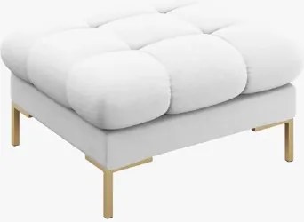 Pouf Mamaia in tessuto Bouclé gambe oro – 60×60 cm