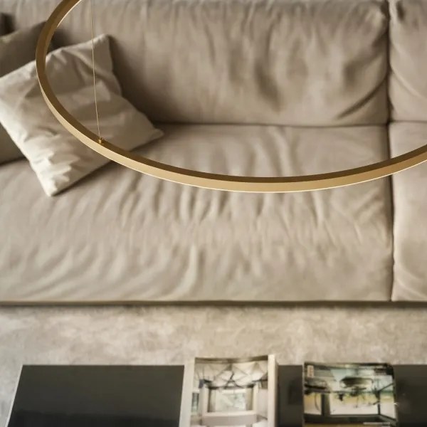 Ideal Lux - Lampadario LED a sospensione su cavo ORACLE SLIM LED/29W/230V CRI 90 Ø 50 cm finitura dorata