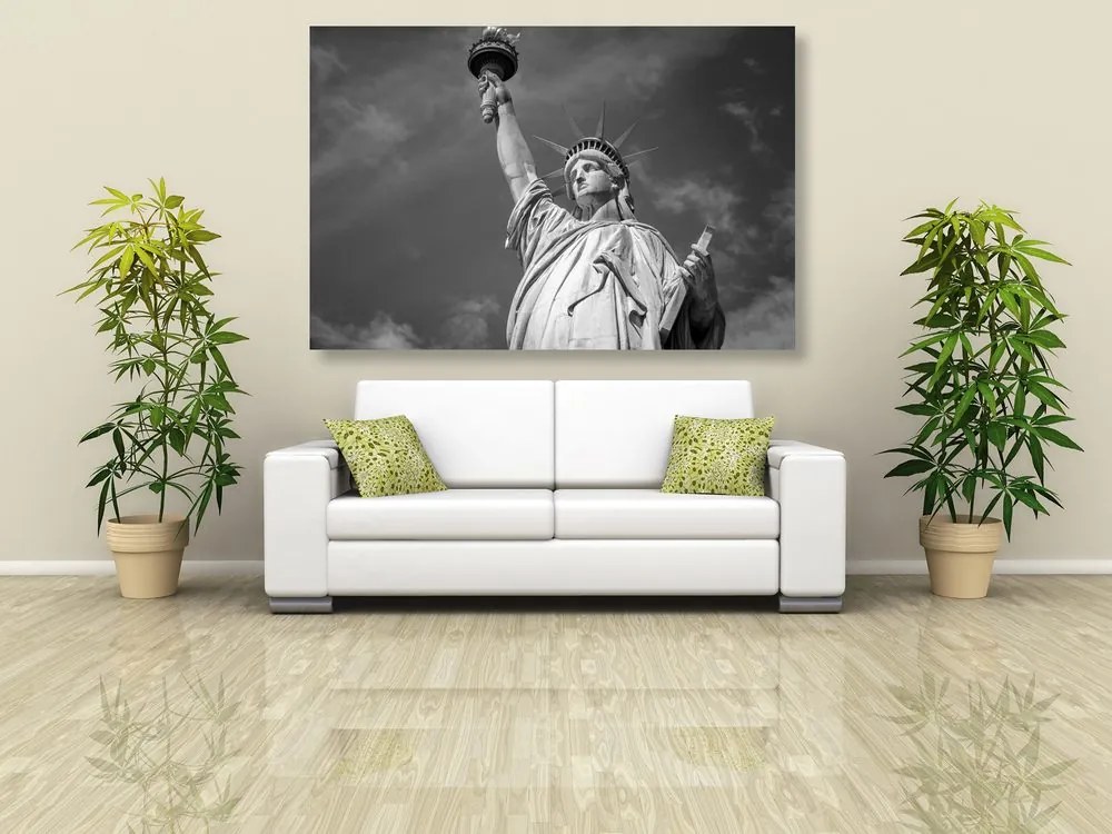 Stampa su tela – Statua della Libertà in bianco e nero