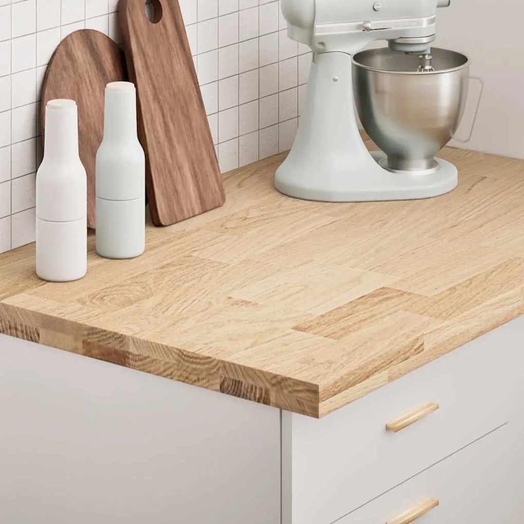 Piano Di Lavoro Cucina 100x63,5x4 Cm Legno Massello Rovere /