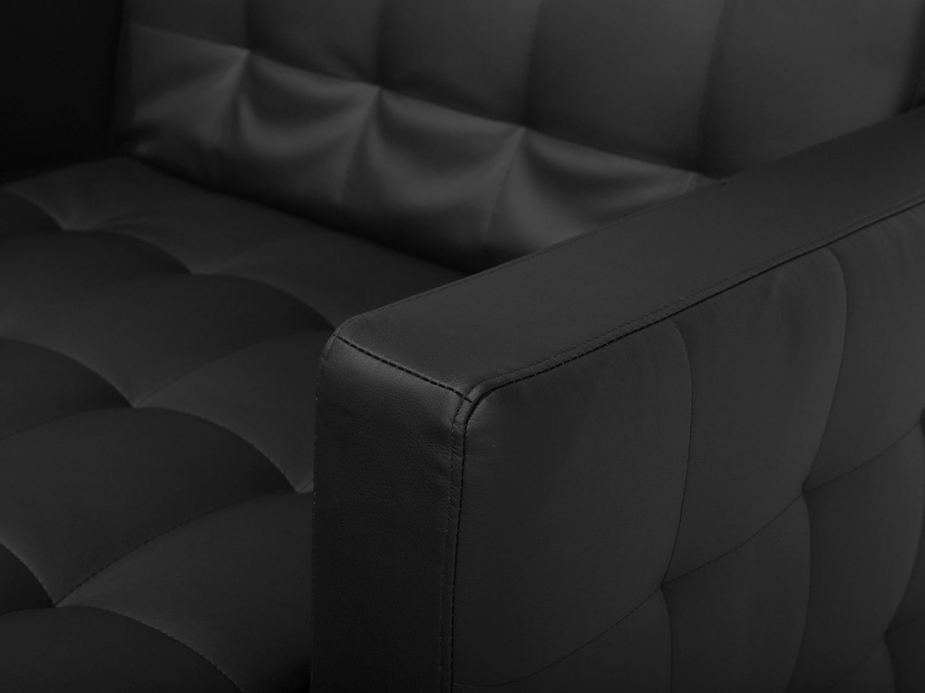 Chaise longue in pelle sintetica nera ABERDEEN Beliani