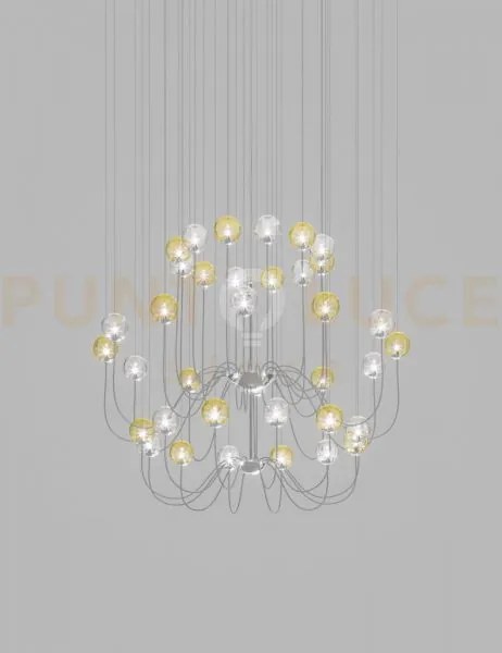 Puppet sospensione 36p multicolore 2 cromo lucido 36 luci attacco g9
