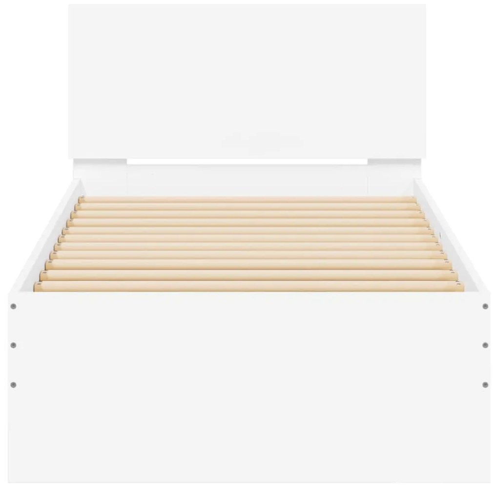 Giroletto con testiera bianco 75x190 cm in legno multistrato