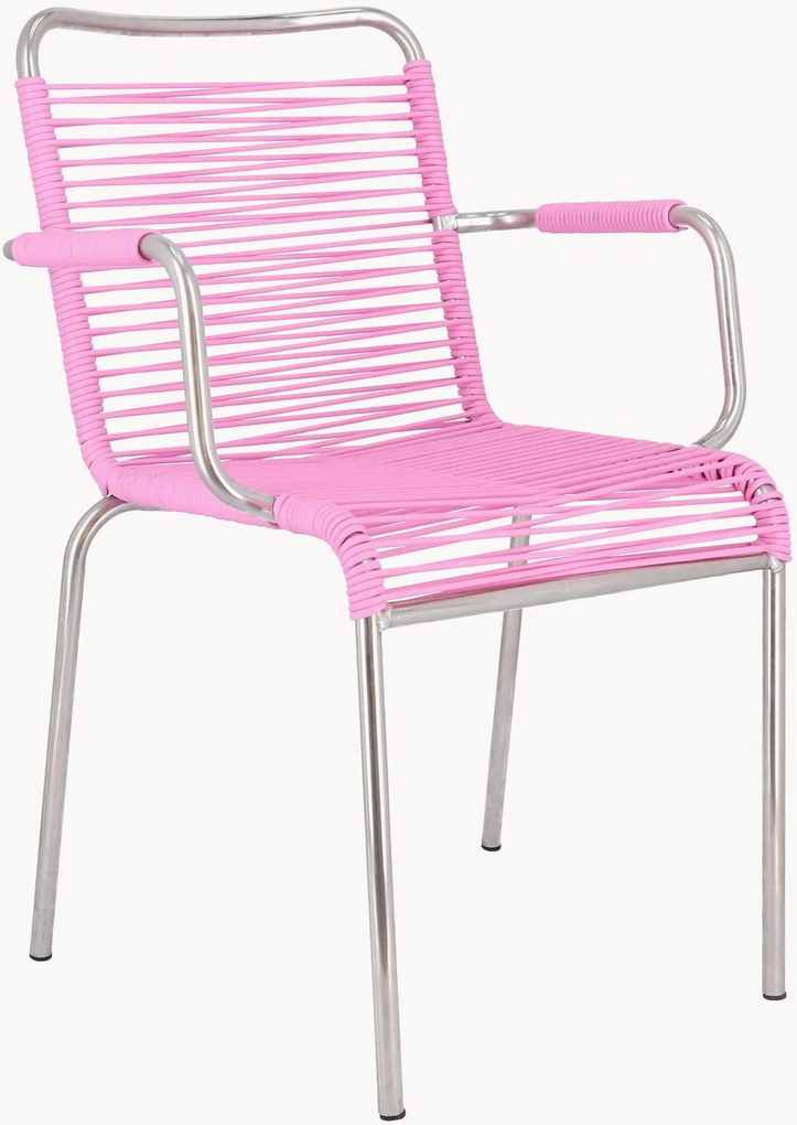 Set di 4 poltroncine da giardino fatte a mano Mya Spaghetti, impilabili