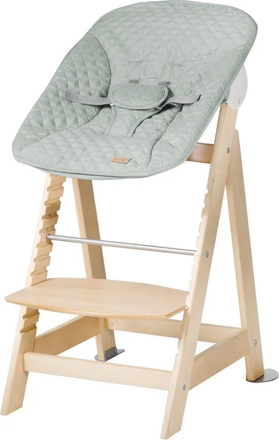 Seggiolone verde chiaro/di colore naturale Style Born Up 2in1 – Roba