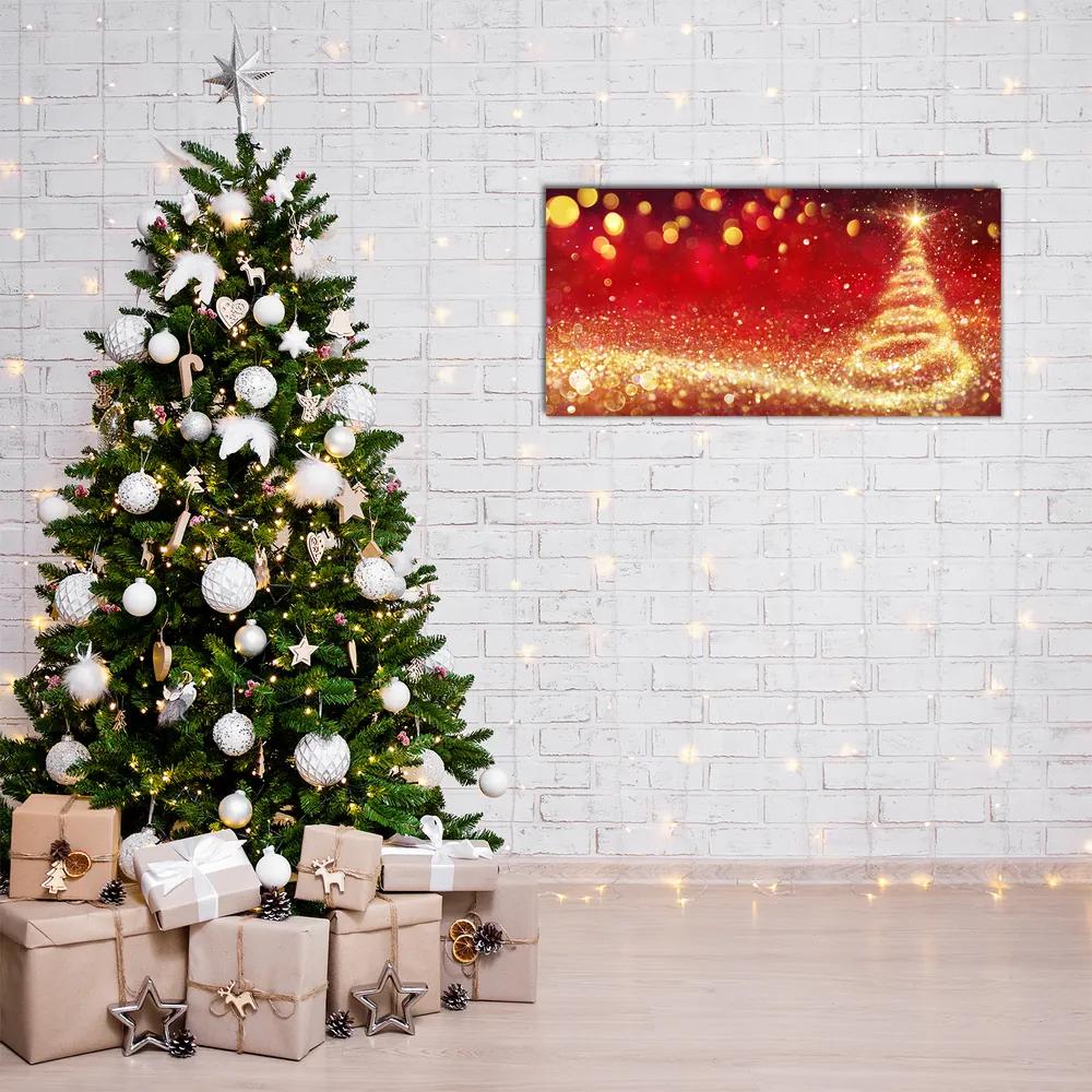 Quadro acrilico Albero di Natale astratto Natale Inverno 100x50 cm