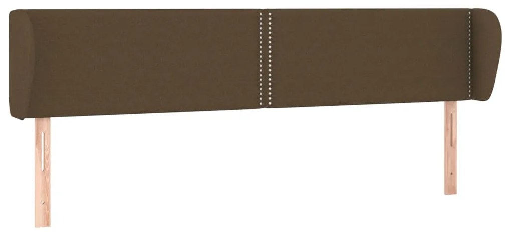Testiera ad orecchio marrone scuro 183x23x78/88 cm in tessuto