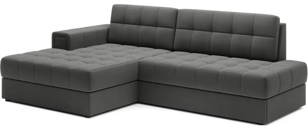 Divano angolare grigio tortora allungabile (con penisola a sinistra/con chaise lounge) con rivestimento in velluto Blezalt – ELTAP