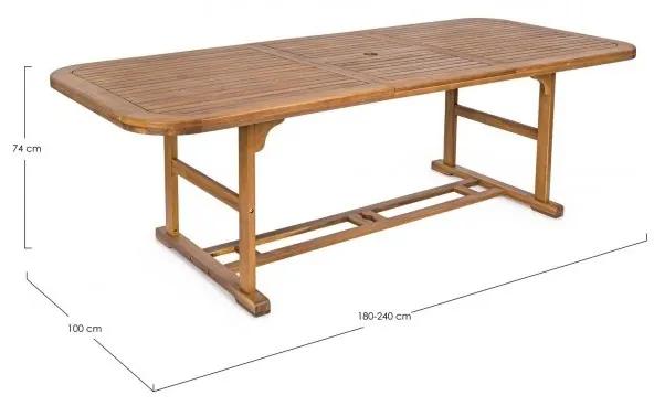 Tavolo Per esterno Noemi Allungabile in Legno 180-240x100x h 74cm