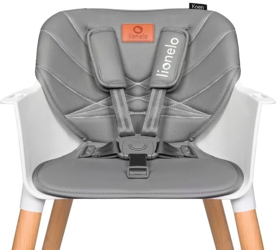 Lionelo - Seggiolone da pranzo per bambini 2 in 1 KOEN Grey Stone