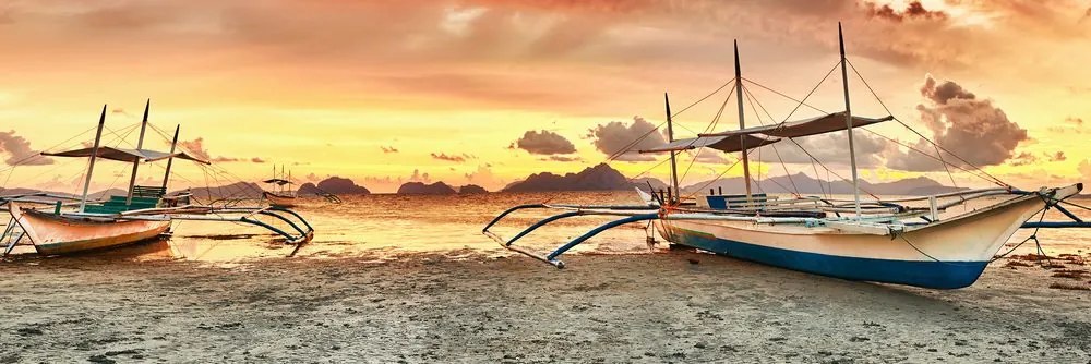 Stampa su tela – Barche al tramonto