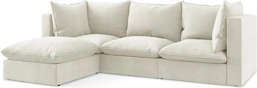 Divano angolare beige (con penisola a sinistra/con chaise lounge) Manao – Makamii