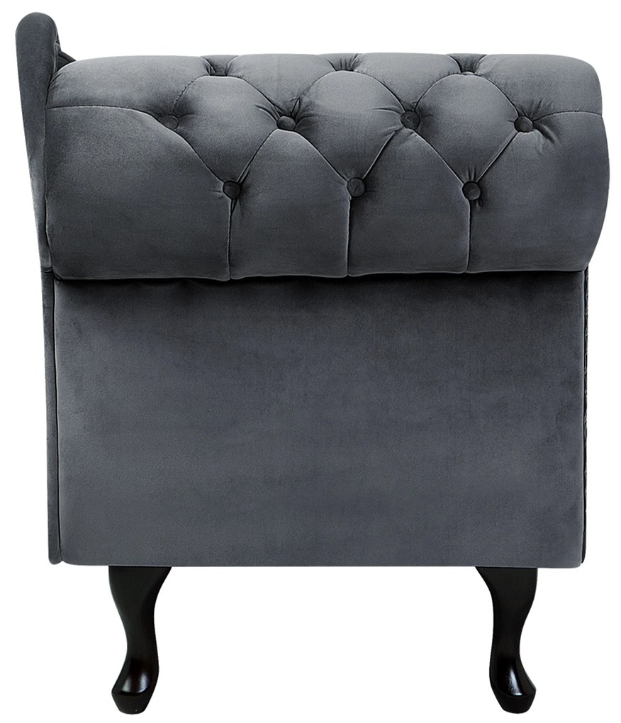 Chaise longue sinistra in velluto grigio NIMES Beliani