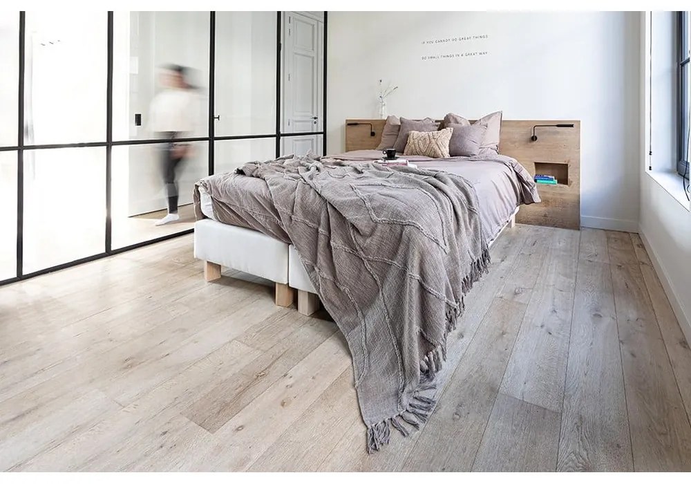 Copriletto in cotone marrone chiaro per letto matrimoniale 250x260 cm Sahara - Tiseco Home Studio