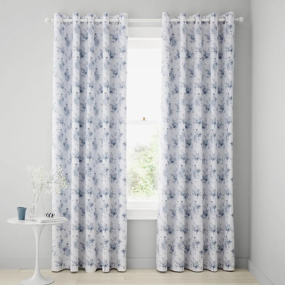 Tende in set bianche/blu 2 pz 168x229 cm Lucie Floral Frill – Catherine Lansfield