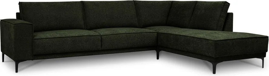 Divano angolare verde (con penisola a destra/a L) con rivestimento in ciniglia Copenhagen – Scandic