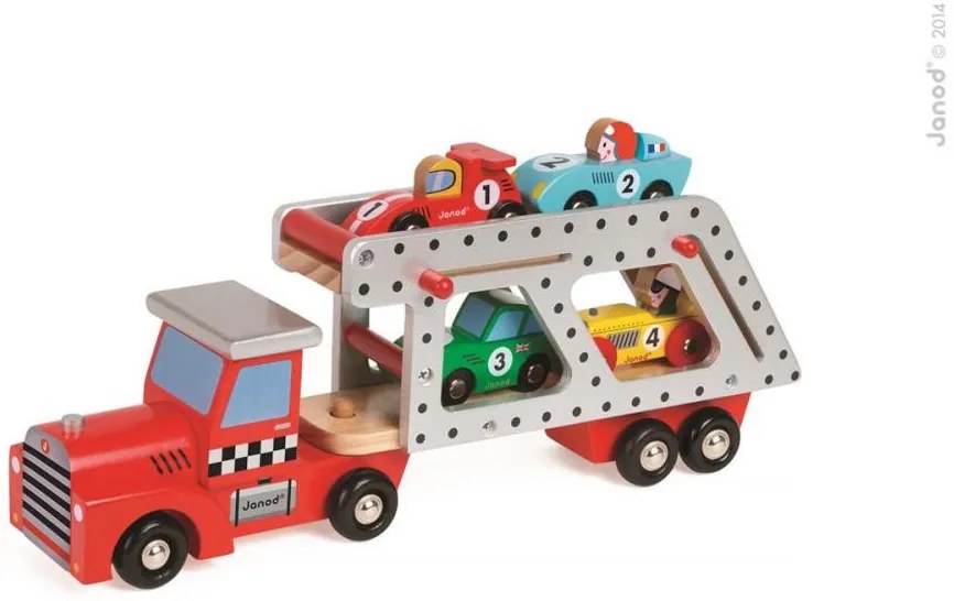 Story Camion Bisarca con 4 Vetture - legno