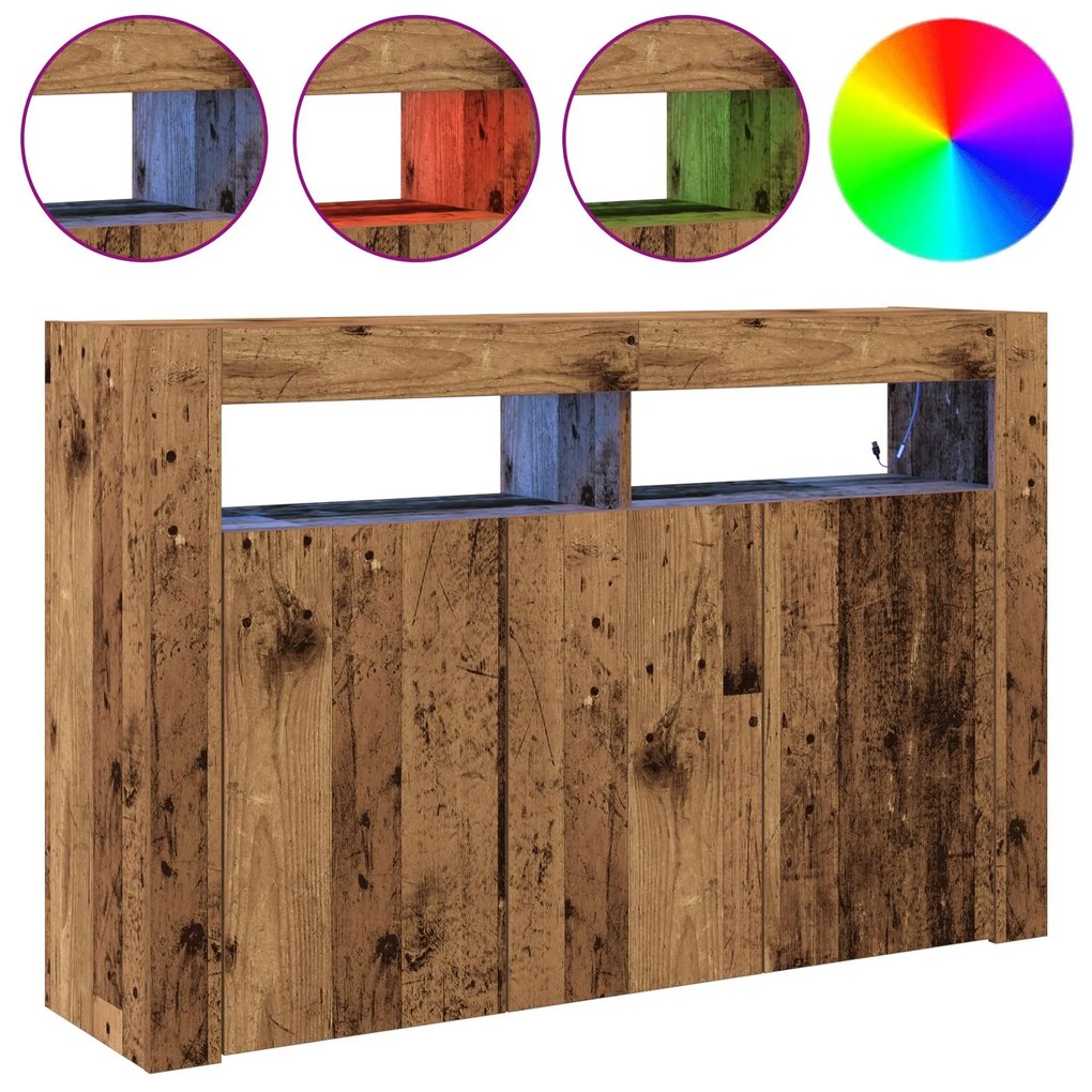 Credenza legno vecchio legno ingegnerizzato 116 x 30 x 75 cm