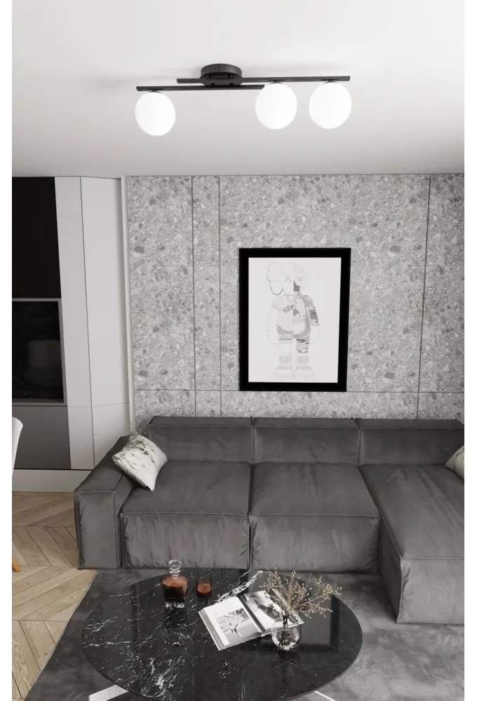 Lampada da soffitto in acciaio KAIRO 3 da interno 3xE14 Colore del corpo Nero e Bianco