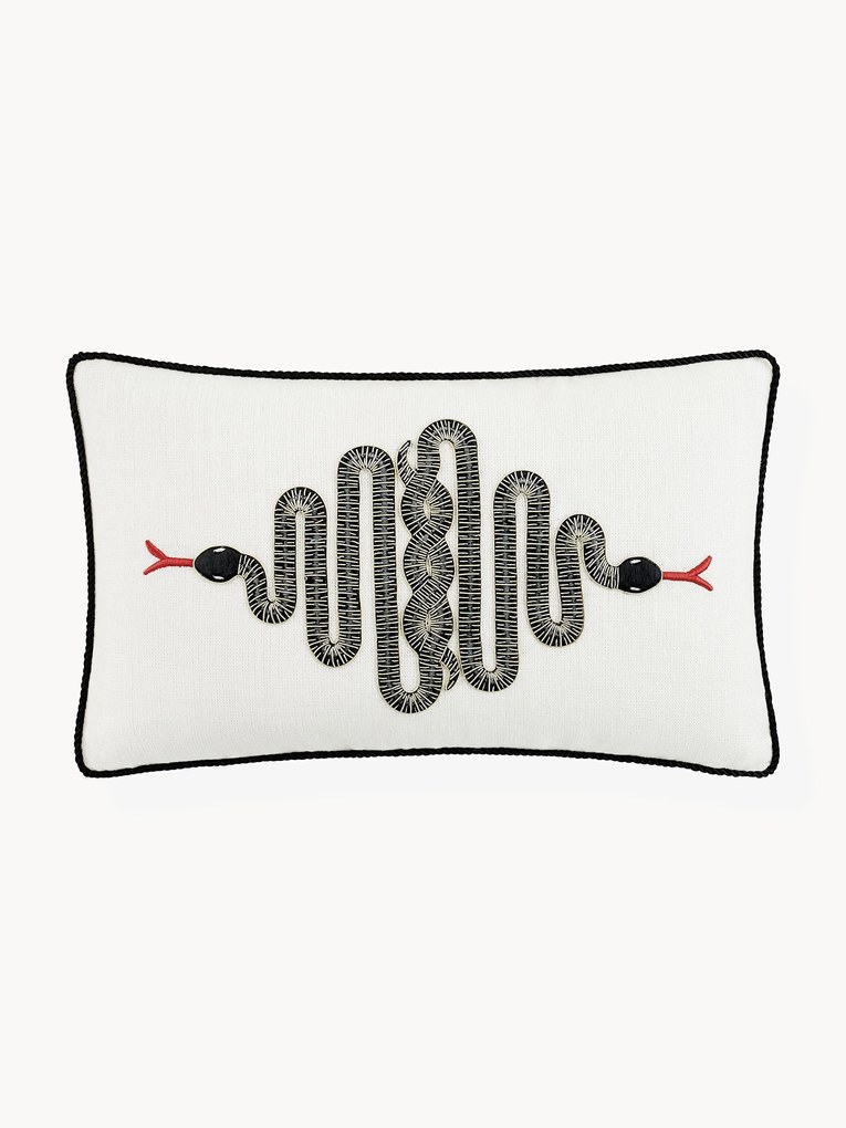 Cuscino decorativo in lino Snake