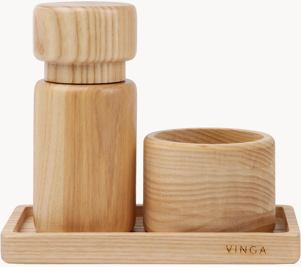 Set saliera e pepiera in legno di frassino Retro 3 pz