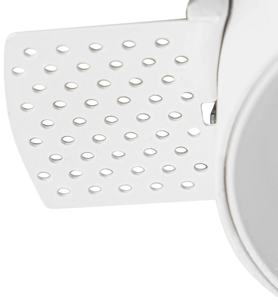 Faretto da incasso moderno bianco GU10 rotondo senza cornice - Oneon