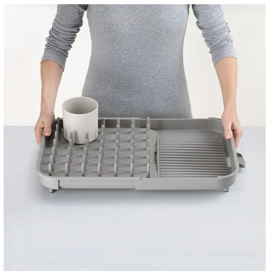 Scolapiatti regolabile grigio in plastica 34x37 cm Duo - Joseph Joseph