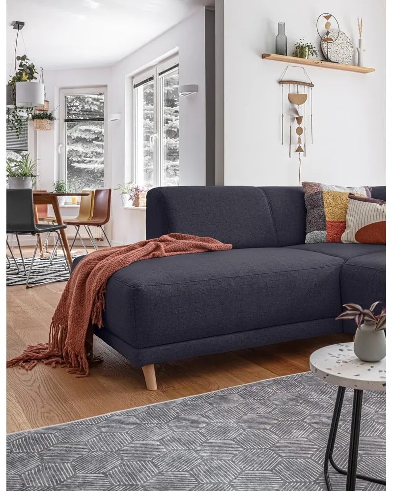 Divano angolare color antracite allungabile e con contenitore (penisola a sinistra/a L) Classy Sophie – Miuform