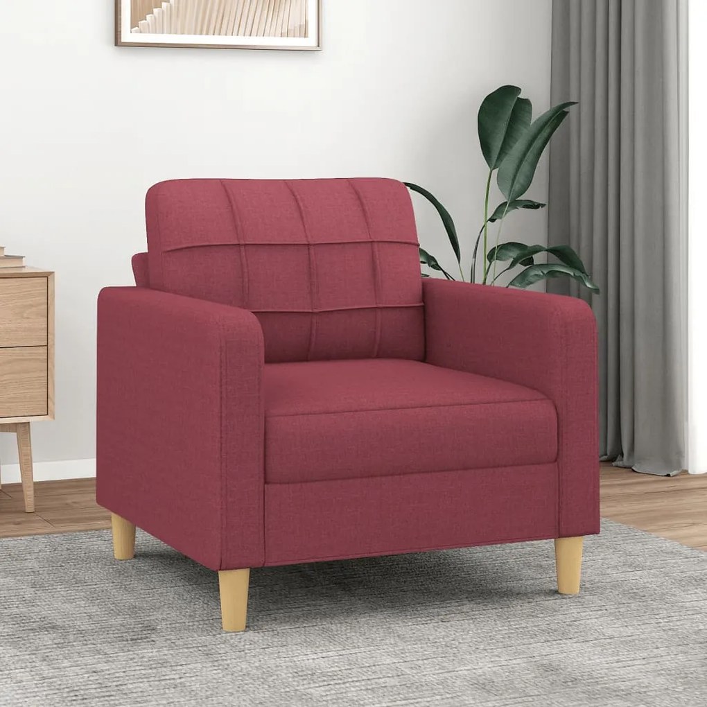 Poltrona Rosso Vino 60 Cm İn Tessuto /
