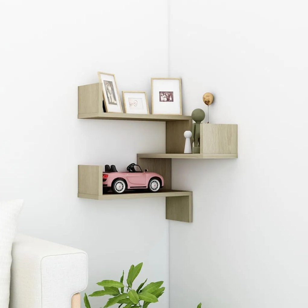 Scaffale Angolare A Muro Sonoma 40x40x50 Cm Legno Multistrato /