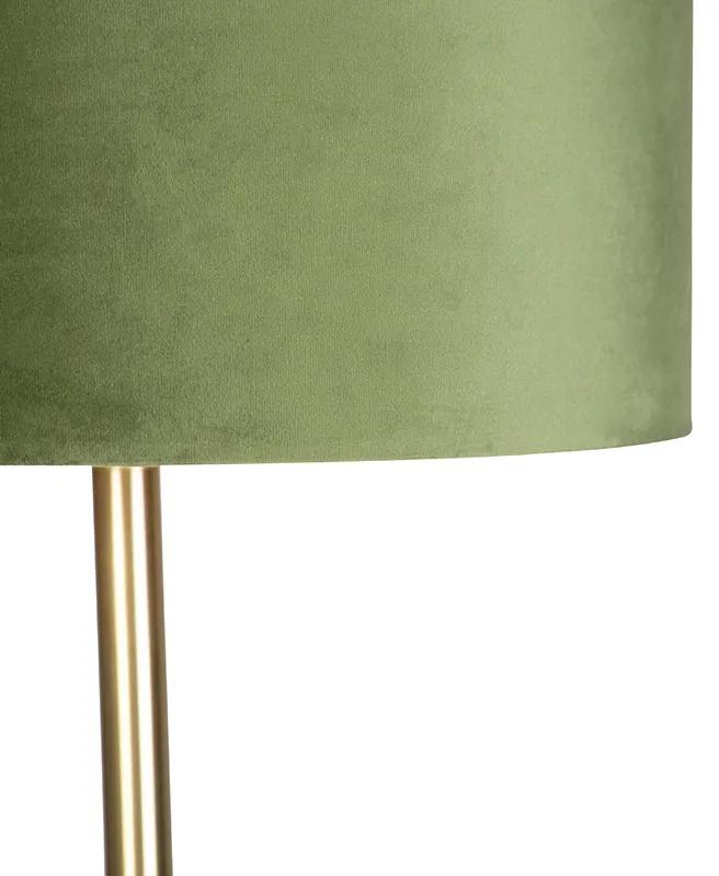 Lampada da terra ottone paralume verde 40cm - SIMPLO