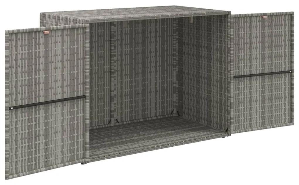 Mobile portaoggetti da giardino grigio 100x55,5x80cm polyrattan